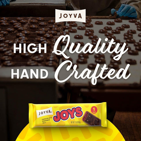 1.5 Oz (42.5g) 36 Joyva Jell Joys | Dark Chocolate-Covered Raspberry Jelly | A Delicious Candy Bar | Vegan