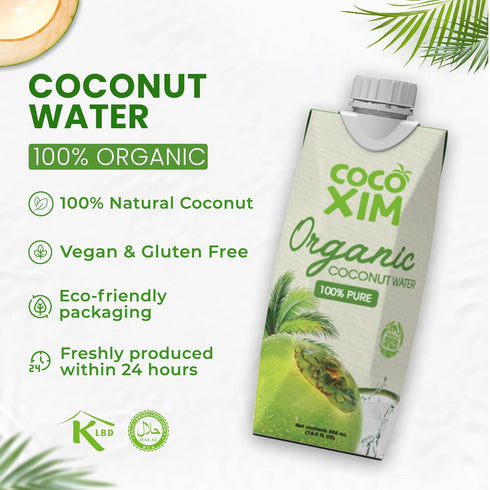 16.9 oz (Pack 12) 100% COCOXIM Ready to Drink Organic Coconut Water - of | Zero Added Sugar| Natural & Fresh