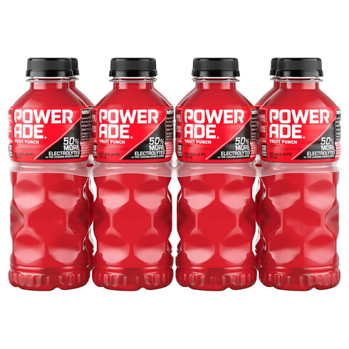 Powerade Fruit Punch, Electrolyte Enhanced Sports Drink, 20 Fl Oz Bottles, 8