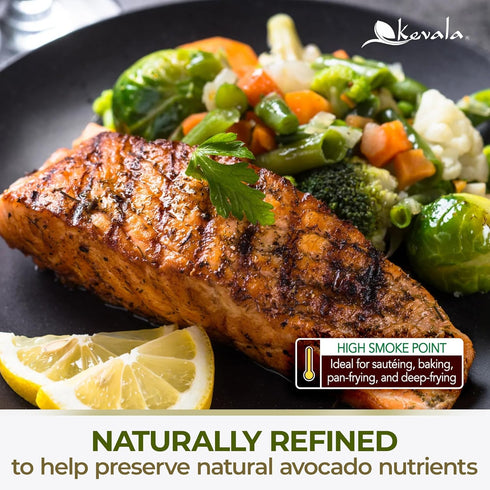 128 Oz (Pack 1) Kevala Avocado Oil Cold Pressed | NonGMO Project Verified & Kosher | Multipurpose for High Smoke Point