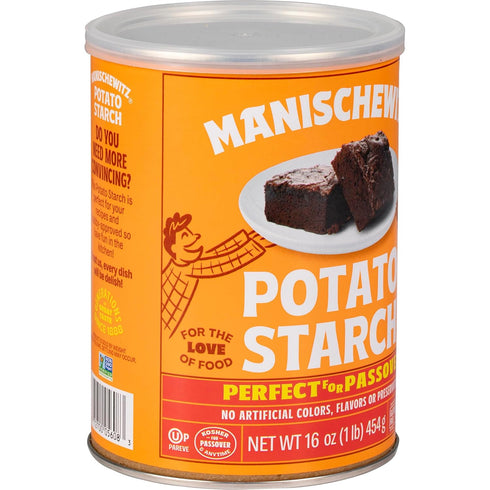 16oz (1LB Manischewitz Pure Potato Starch, Resealable Container) Gluten Free, Non GMO, Kosher (Including Passover)