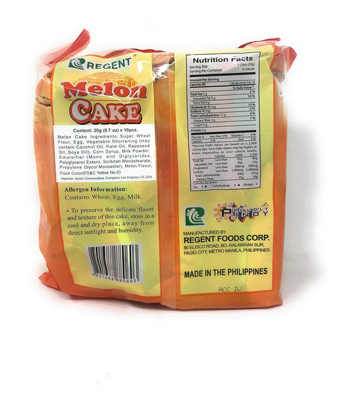 Regent 20g(0.7oz) 10 2 Pack Melon Cake Net Wt x Pieces
