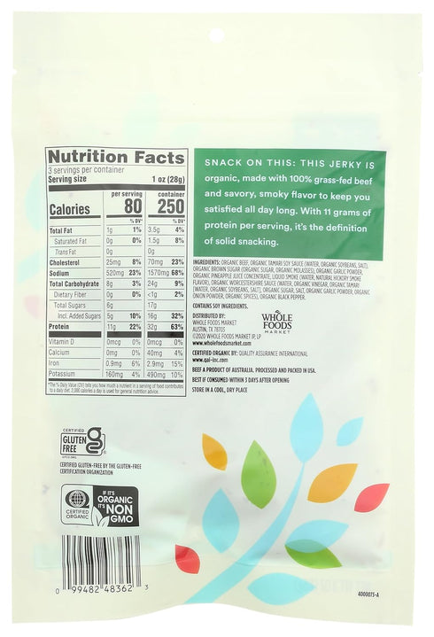 365 3 by Whole Foods Market, Organic Original Beef Jerky, Ounce