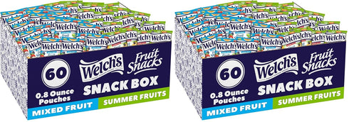 Welch's Fruit Snacks,Mixed Fruit & Summer Fruits Variety Package,Great for School Lunches,Bulk
