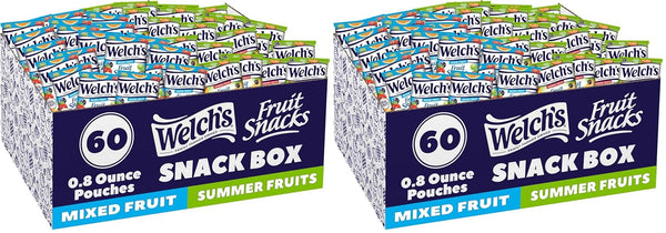 Welch's Fruit Snacks,Mixed Fruit & Summer Fruits Variety Package,Great for School Lunches,Bulk