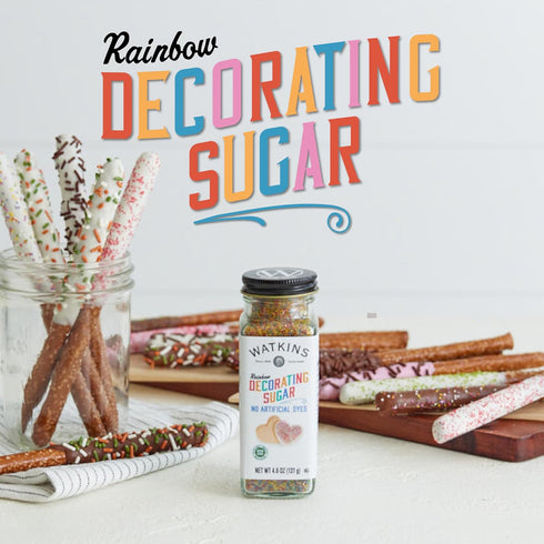 4.6 1-Pack Watkins Rainbow Decorating Sugar (No Artificial Dyes), Non-GMO, Kosher, Ounce