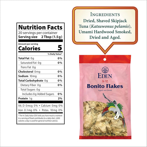 1.05 oz (2-Pack) Eden Japanese Bonito Flakes, Shaved Skipjack Tuna, Katsuobushi , Traditionally Aged and Dried