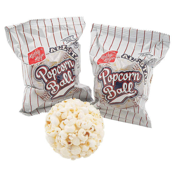 Fun Express Popcorn Balls Individually Wrapped Holiday Snacks - Christmas Popcorn Bulk