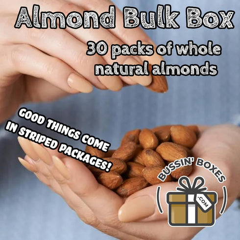 Packs 30 Count 100 Almond Snack Calorie Nut Snack Bags Bulk Individually Wrapped Roasted Almonds for School, Office