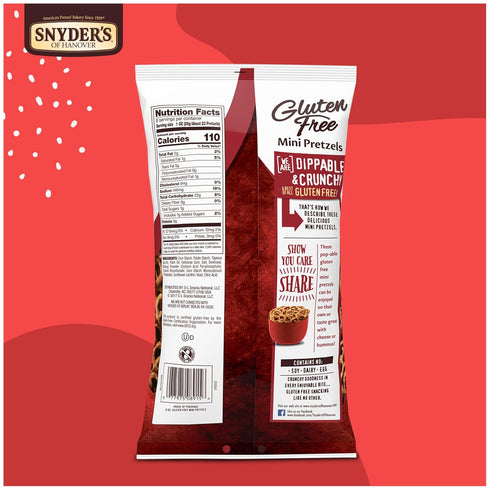 8 Oz Snyder's of Hanover, Gluten Free Mini Pretzels, Bag
