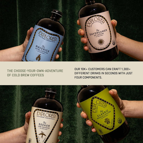 32 oz, 20+ Explorer Cold Brew Organic Liquid Coffee Concentrate, Classic Regular Caffeine, Drink Iced or Hot, fl Makes