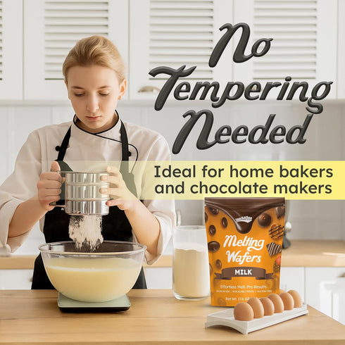 17.6 OZ Snackathon Melting Wafers, White Compound Chocolate Coating, Resealable Bulk Bag, Smooth & Creamy Candy Melts