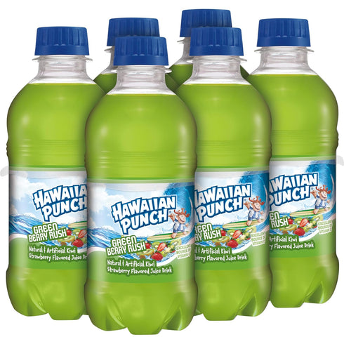 10 Oz 24 Count (4 Packs 6), Hawaiian Punch Green Berry Rush Fruit Juice Drink, Fl Bottles, Of Ready-to-drink