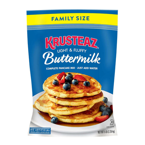 5 lb (Pack 6) Krusteaz Complete Buttermilk Pancake and Waffle Mix, Light & Fluffy, Bags
