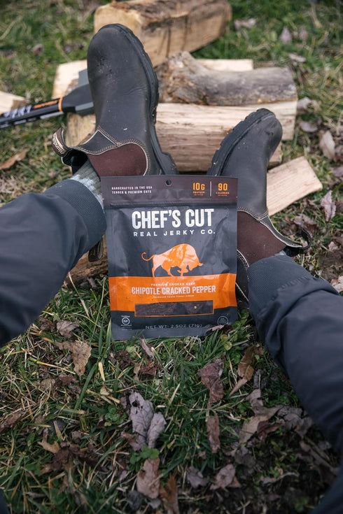 2.5 (4 Pack) Chef's Cut Real Steak Chipotle Cracked Pepper Jerky, Ounce