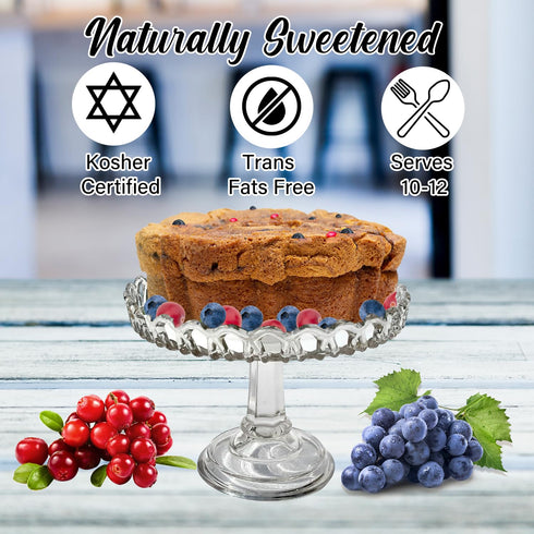 1.75 Traditional Blueberry & Cranberry Coffee Cake - Fresh New England Blueberries & Cape Cod Cranberries Cake - Kosher