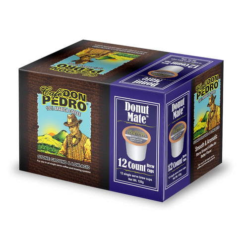 100% 72 Count Cafe Don Pedro Donut Mate - Low Acid Coffee K Cups for Sensitive Stomach, Natural Arabica, Light