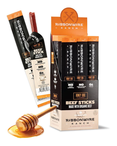 Ribbonwire Ranch Beef Sticks, Made with Organic Beef, Pasture Raised, High Protein