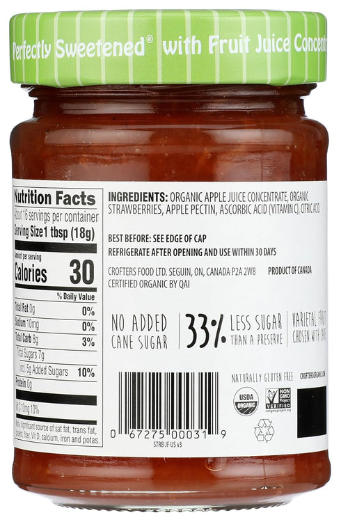 Crofters 10 OZ Organic Strawberry Fruit Spread