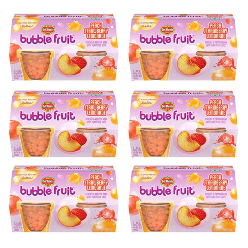 Del Monte Bubble Fruit Cup Snacks, Peach Strawberry Lemonade, 3.5 Oz, (Pack
