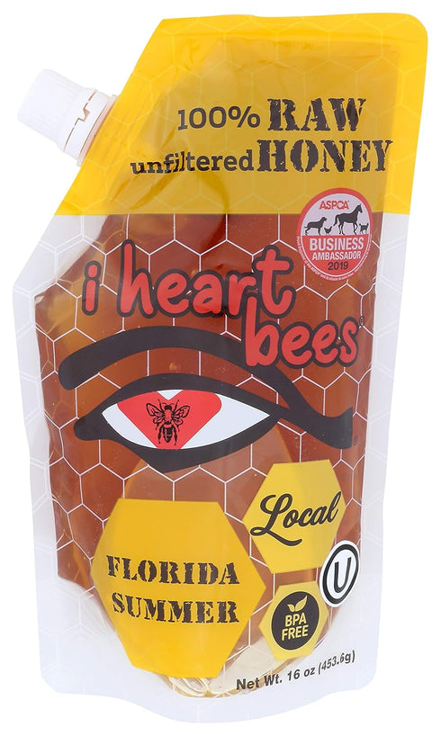 I HEART BEES - Florida Summer Blend Honey - 16 Ounces -