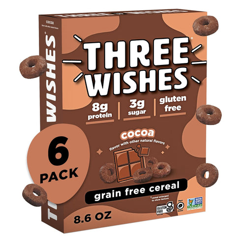 Three Wishes Grain-Free Protein Breakfast Cereal, 8g Protein and 3g Fiber -