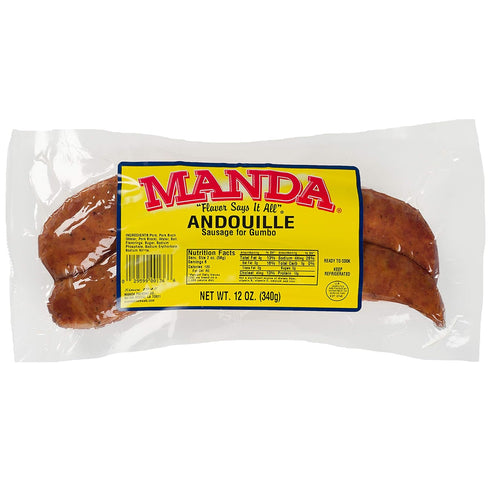Manda Fine Meats Manda Andouille 12oz (3 Pack) 12 Ounce (Pack of 3)