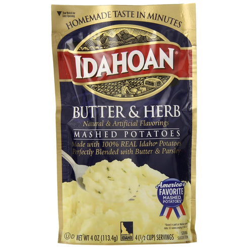 4 oz. (Pack 4) Idahoan Butter and Herb Mashed Potatoes