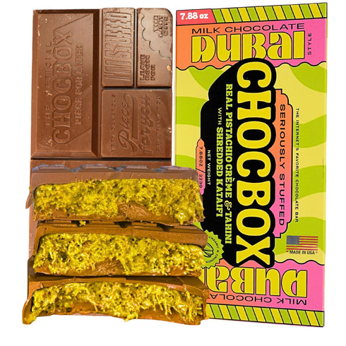 Chocbox Viral Ready to Eat Dubai Chocolate Bar Milk Chocolate, Crunchy Kataifi,
