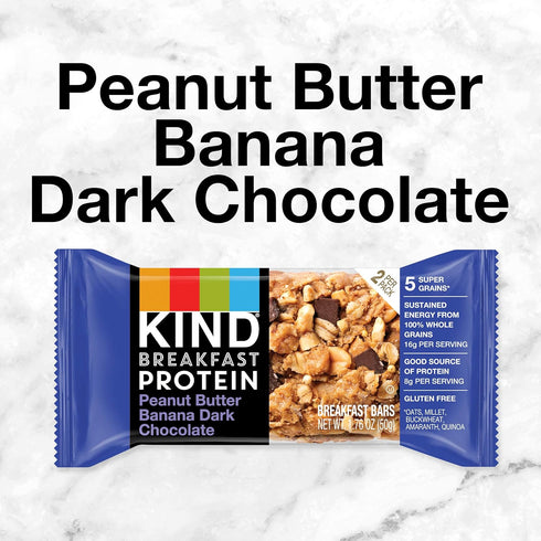 8g 32 Count KIND Breakfast Protein Bars, Peanut Butter Banana Dark Chocolate, Healthy Snacks, Gluten Free, Protein