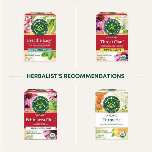 Immune 96 (6 Pack) Traditional Medicinals Tea, Organic Echinacea Plus Elderberry, Boosts the System, Tea Bags