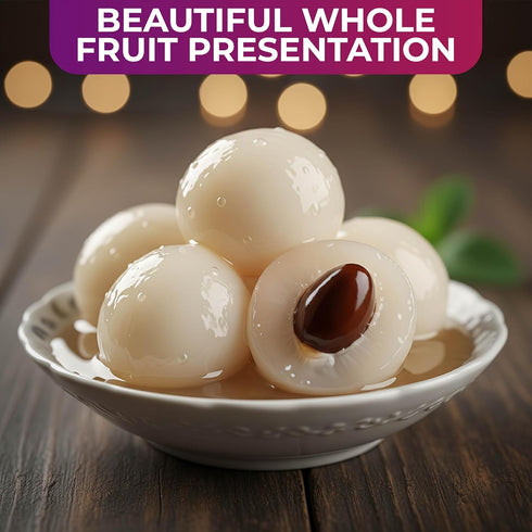 1 Pack 20oz Fusion Select Canned Lychees in Syrup - Ready to Serve Canned Lychee Fruit - Peeled Whole in Heavy Syrup