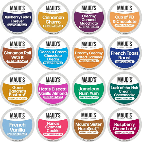 Maud's Super Flavored Coffee Pods Variety Pack, 80 ct, 16 Assorted Flavors,
