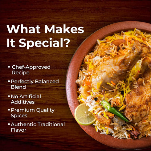 3.52 oz (100g) SHASHA Indian Biryani Masala Spice Mix Authentic Desi Seasoning for Chicken, Meat & Layered Rice Medium
