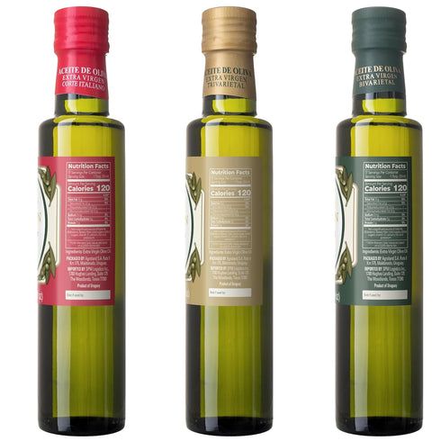 Colinas De Garzon Set 3 250 ml Premium Award Winning Extra Virgin Olive Oil Tasting Pk glass bottles Italian Blend