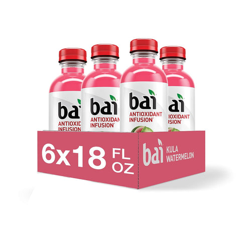 18 6 Count Bai Flavored Water, Kula Watermelon, Antioxidant Infused Drinks, Fluid Ounce Bottles