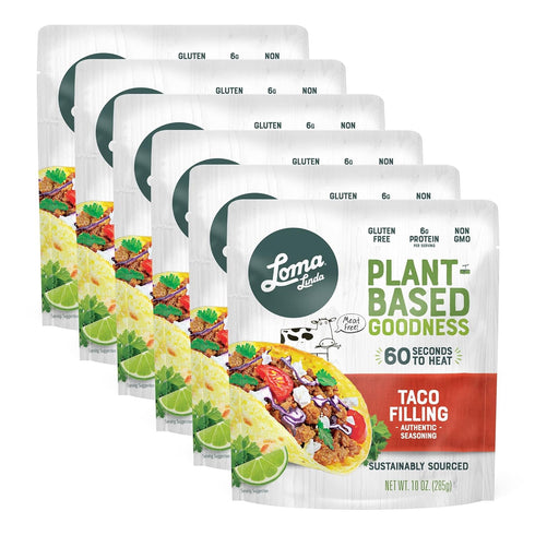 Packets (10 oz.), 6 pack) Loma Linda - Plant-Based Complete Meal Solution (Taco Filling