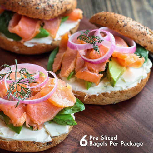 2 Packs (12 Toufayan Everything PreSliced Bagels Vegan, Kosher, Bagels Total), Soft Texture, Great for Breakfast