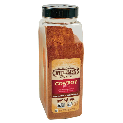Cattlemen's Cowboy Rub, 27.25 oz - BBQ Rub with Hickory Smoke, Molasses, and Coffee Flavor for Brisket, Chicken, Beef