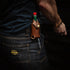 2 oz. Hot Sauce Holster - Full Grain Leather Belt Holder - Solid Brass Snap - Convenient Slip-On Hot Sauce Bottle