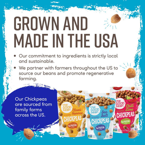 Pack (6 Pack) 6 oz Hummus The Good Bean Crunchy Chickpeas - Variety - - Sea Salt, Chili Lime, Sweet Sriracha