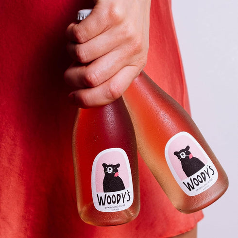 187ml (2 pack) 100% Woody's Mini Duo Blanc + Ros | Alcohol-Free Wine Made from Certified Organic California Grapes |