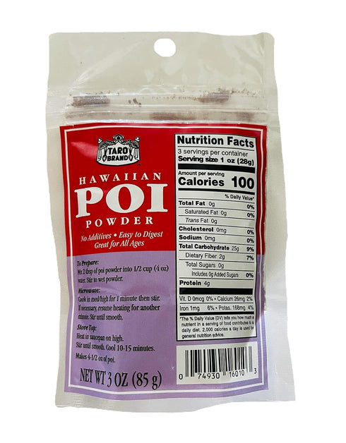 Hawaiian Poi Powder 3oz - Made in Hawaii from Taro
