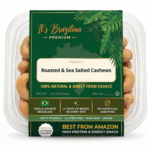 5.5 oz Roasted Sea Salted Cashews, Premium Crunchy Whole Cashews, Lightly Salted Snack, Protein & Healthy Fat Nut Mix