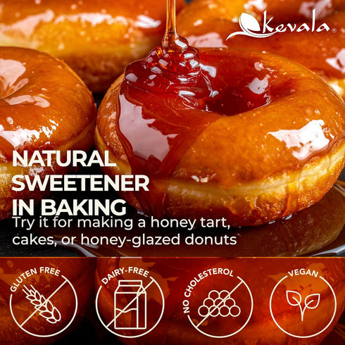 12 oz (3pack) Kevala Organic Raw Unfiltered Honey Bear - Gluten Free Sweetener with No Sugar Added, Maple Syrup