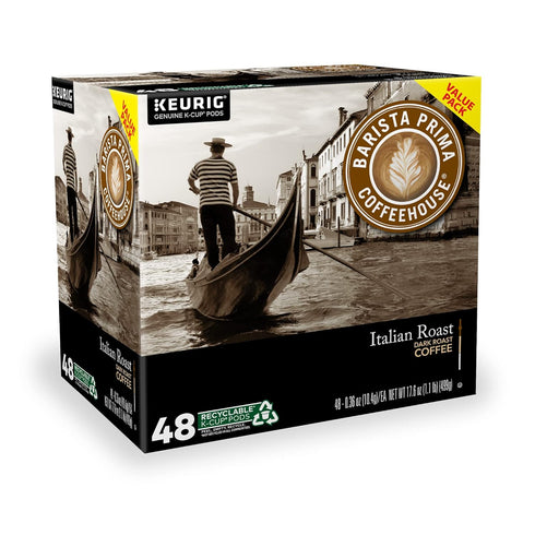 Barista Prima 48 Count Coffeehouse Italian Roast, Keurig Single Serve K-Cup Pods, Dark Roast Coffee