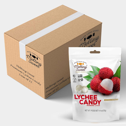 Melting Sweet Premium Individually Wrapped Lychee Hard Candy (4.4oz, Pack of 12)