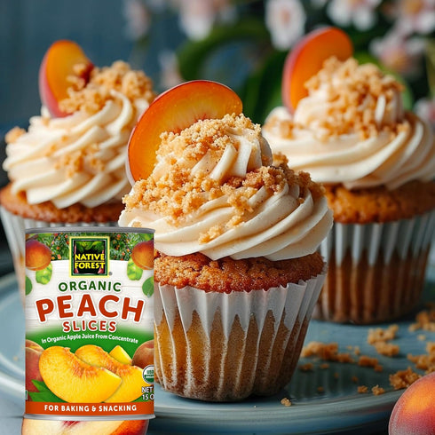 15 (Pack 6) Native Forest Organic Peach Slices - Organic Peaches, Canned Peaches in Natural Juice, Sliced Peaches