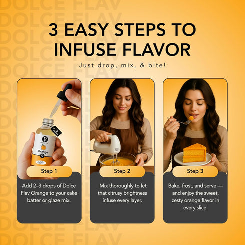 2 Pack 2 Dolce Flav Natural Orange Extract Ounce Oil-Soluble Kosher, Sugar-Free, Concentrated Citrus Flavor for Candy