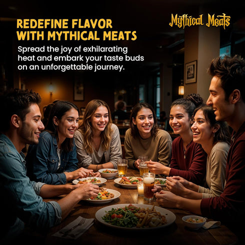 8/10 Mythical Meats Griffin's Claw Hot Sauce - Scorpion Pepper & Honey Mustard, Gluten Free, Non- GMO, Heat